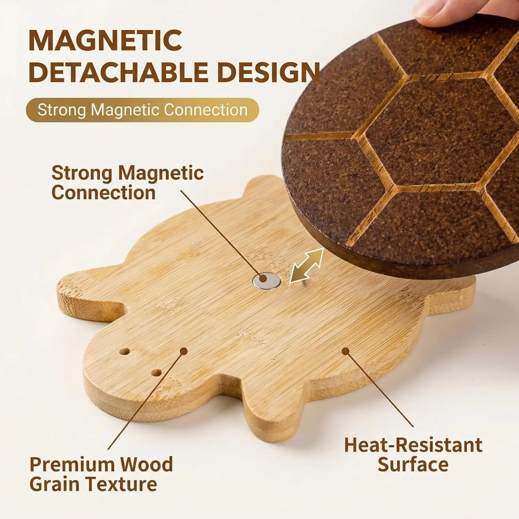 Black Walnut Wood Turtle Coaster – Heat-Safe Table Mat Wood Table Coaster SPOT