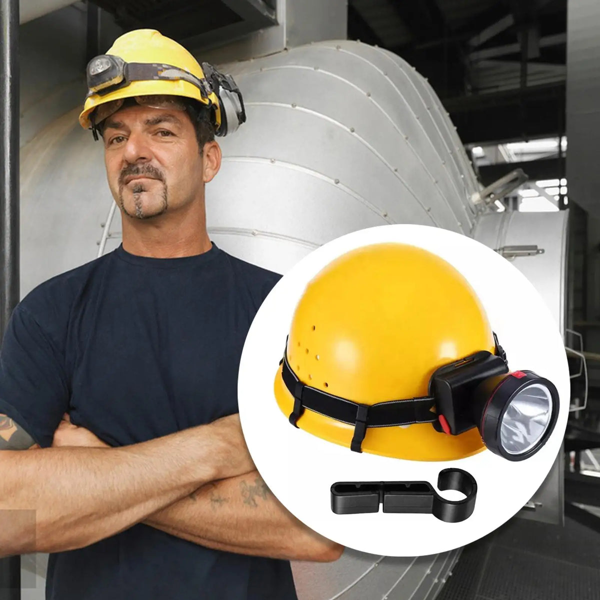10-Pack Hard Hat Headlamp Clips – Non-Slip ABS Hook Kit Helmet Accessory Clips SPOT