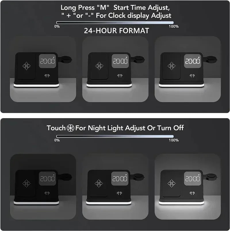 VIKEFON 6-in-1 Wireless Charging Station – iPhone & Samsung Wireless Charging Station SPOT
