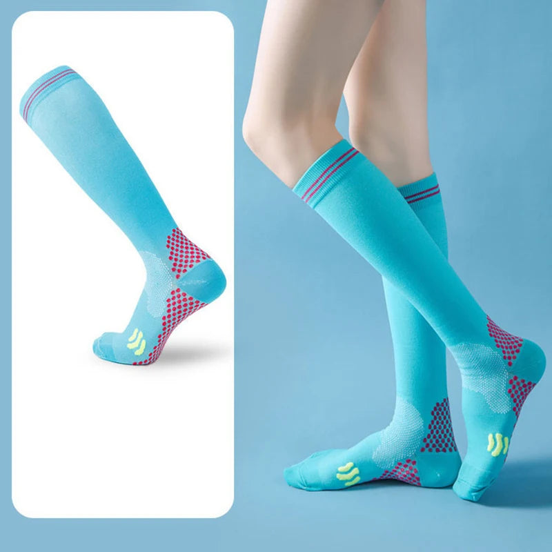 Unisex Compression Socks – Breathable Sport Running & Cycling Compression Sport Socks SPOT Light Blue