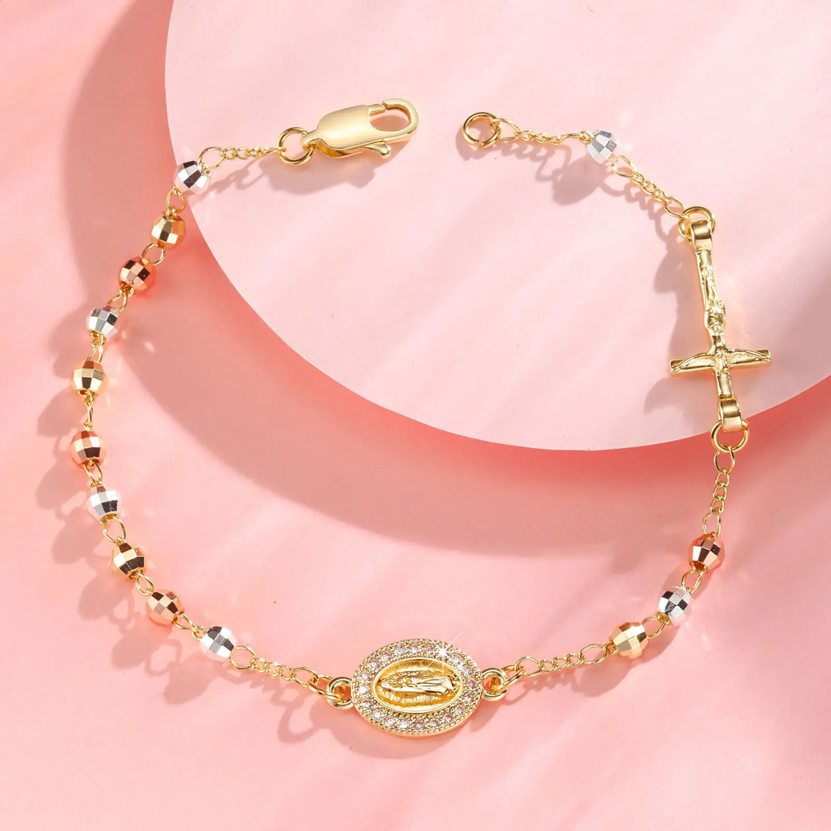 Virgin Mary Rosary Cross Bracelet | Catholic Gift for Women Religious Bracelet SPOT