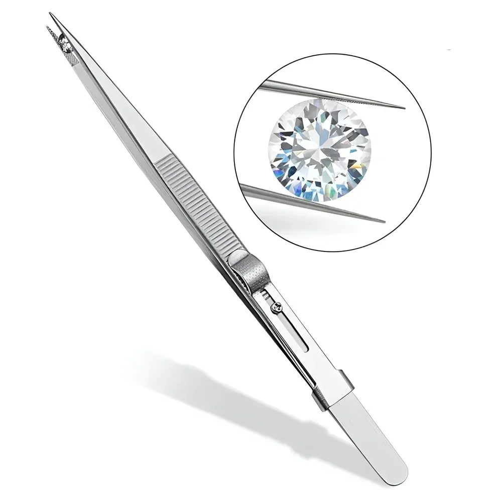 Stainless Steel Locking Tweezers – Jewelry & DIY Precision Tool Jewelry Making Tweezers SPOT