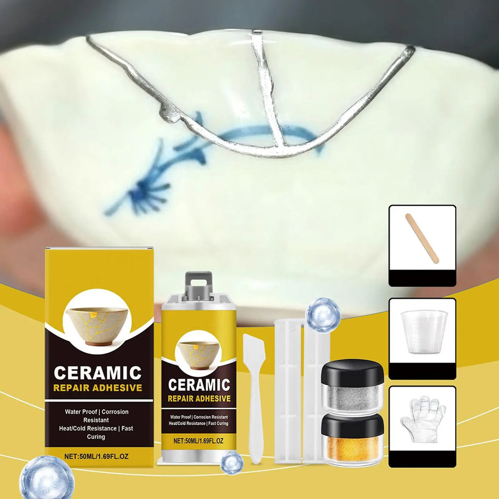 Japanese Kintsugi Ceramic Repair Kit – Food-Safe Gold Adhesive Ceramic Repair Kit SPOT