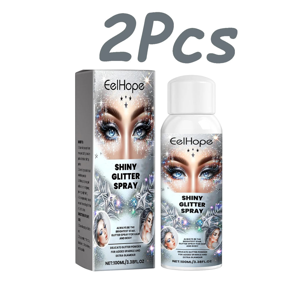 Glitter Highlighter Spray for Hair, Body & Clothes – 100ml Body Glitter Spray SPOT 2 x 100ml Boxed