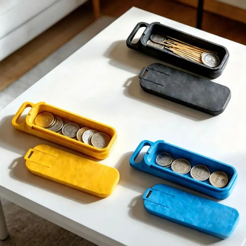 2-Pack Mini Pull-Out Lid Storage Box – Coin & Small Item Organizer Mini Storage Box SPOT