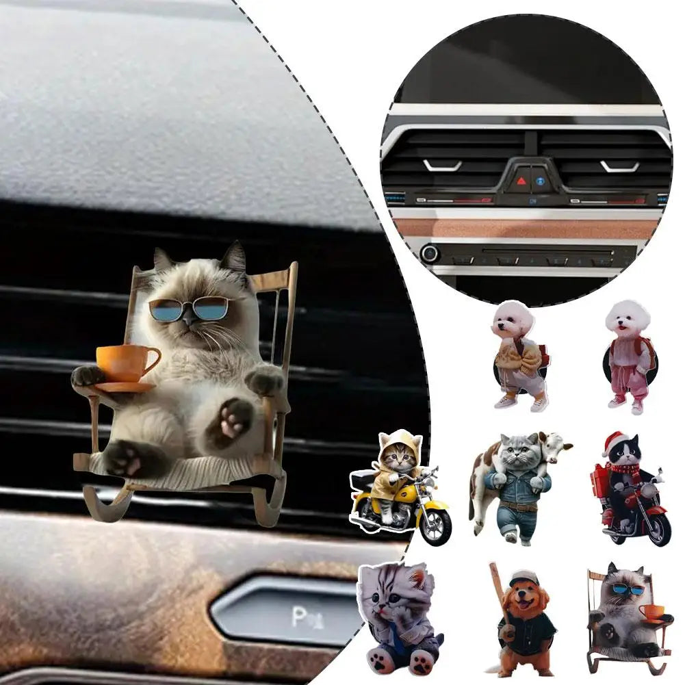Cute Cat & Dog Car Vent Clip Air Freshener – Acrylic Diffuser Car Air Freshener SPOT
