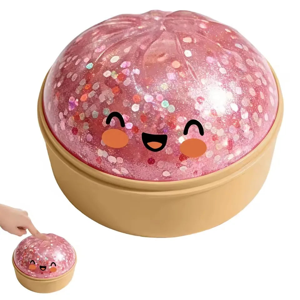 Glitter Dumpling Squishy Toy – Steamed Bun Squeeze Sensory Ball Squishy Fidget Toy SPOT