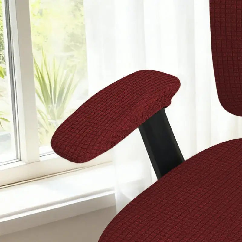 Stretch Chair Armrest Covers 1 Pair – Soft Polyester Universal Fit Chair Armrest Covers SPOT Wine red