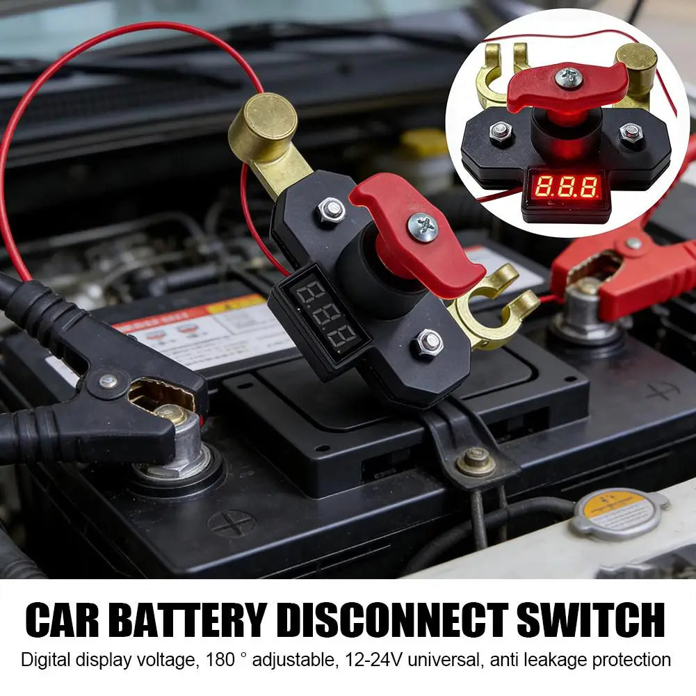 12-24V Car Battery Disconnect Switch with Digital Voltmeter Battery Disconnect Switch SPOT