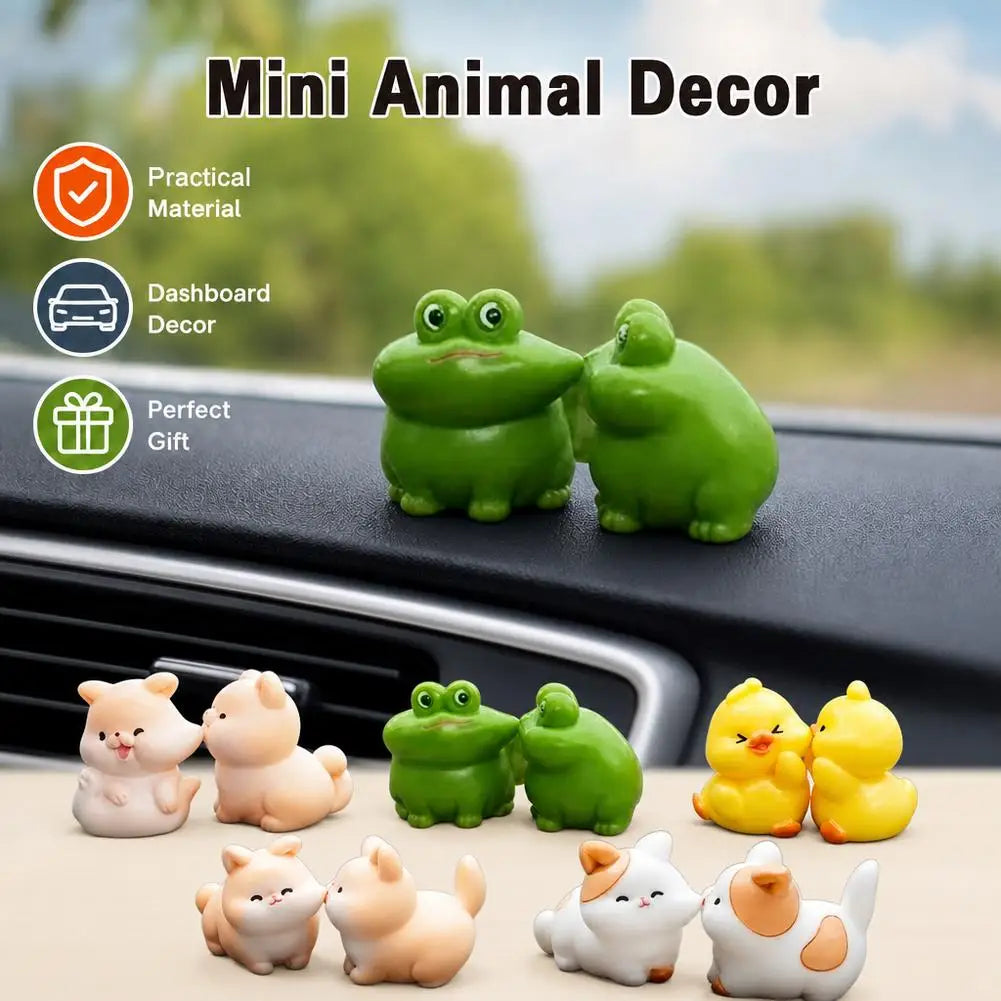 Cute Resin Kissing Frog Figurines – Mini Animal Desk Decor Set Resin Figurine Set SPOT