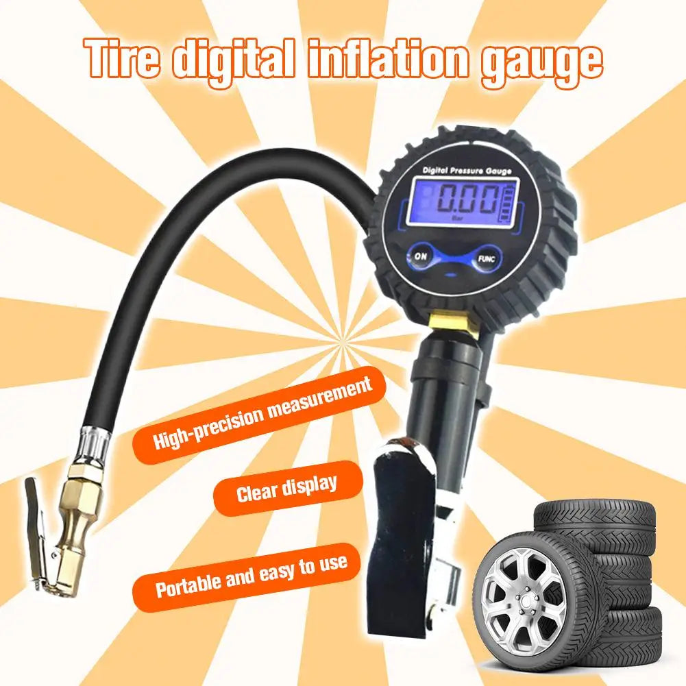 Digital Tire Pressure Gauge LCD 3–250 PSI Quick-Connect Chuck Tire Pressure Gauge SPOT