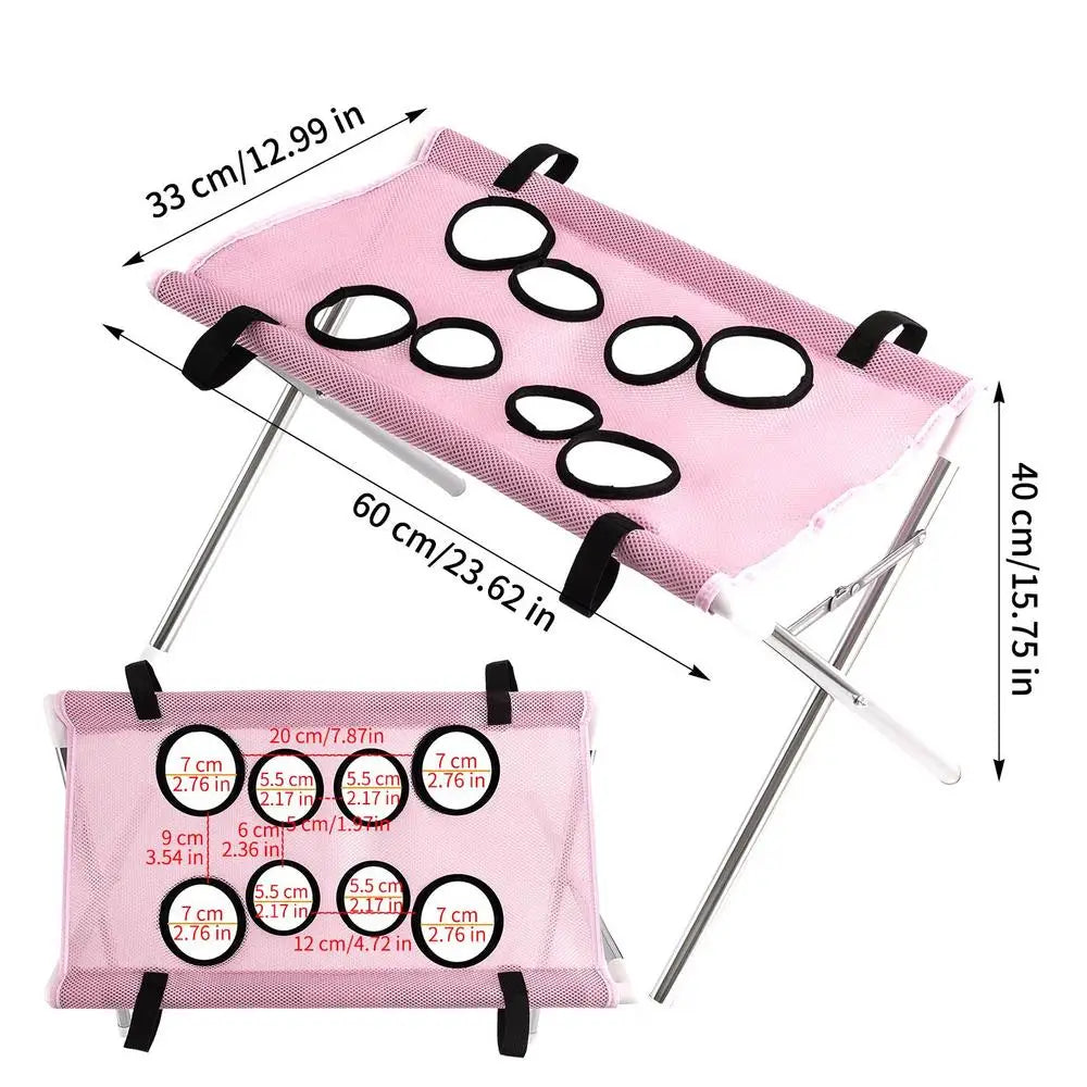 Foldable Pet Grooming Hammock Stand – Cat & Dog Nail Trim Pet Grooming Hammock SPOT Pink
