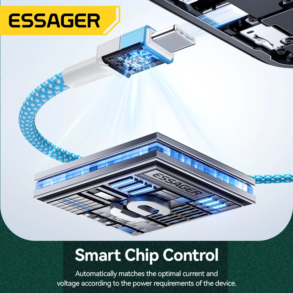 ESSAGER 100W USB-C Cable Fast Charging – iPhone & MacBook USB-C Charging Cable SPOT