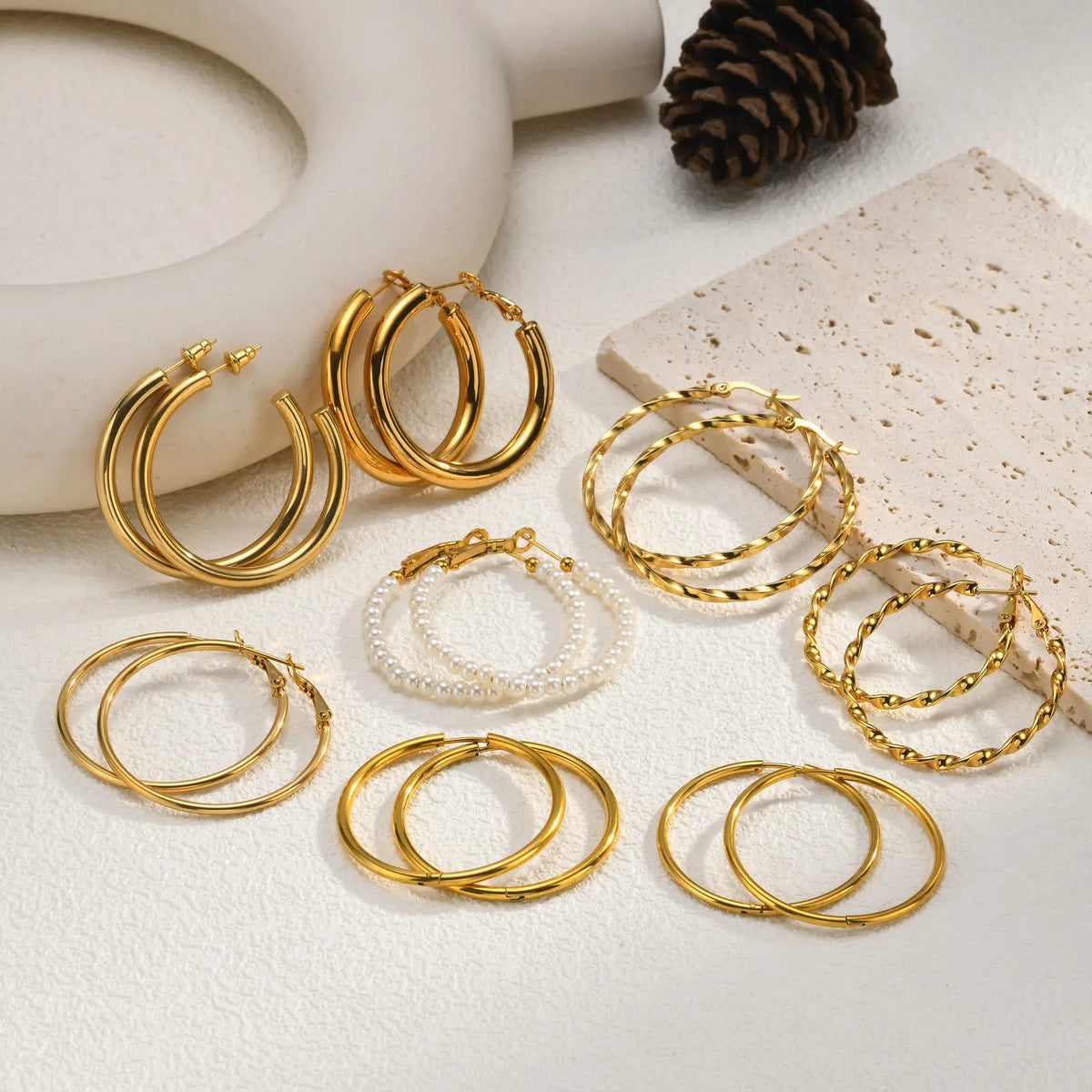 Women's Gold Hoop Earrings – Hypoallergenic Stainless Steel Hoop Earrings SPOT