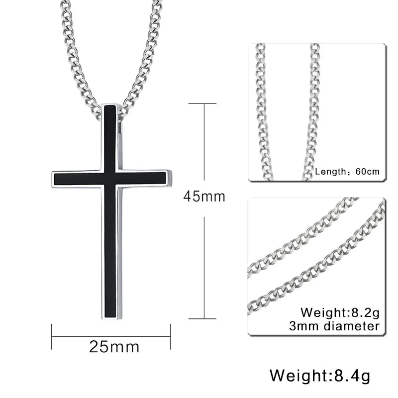 Meaeguet Cross Pendant Necklace – Stainless Steel Men & Women Cross Pendant Necklace SPOT