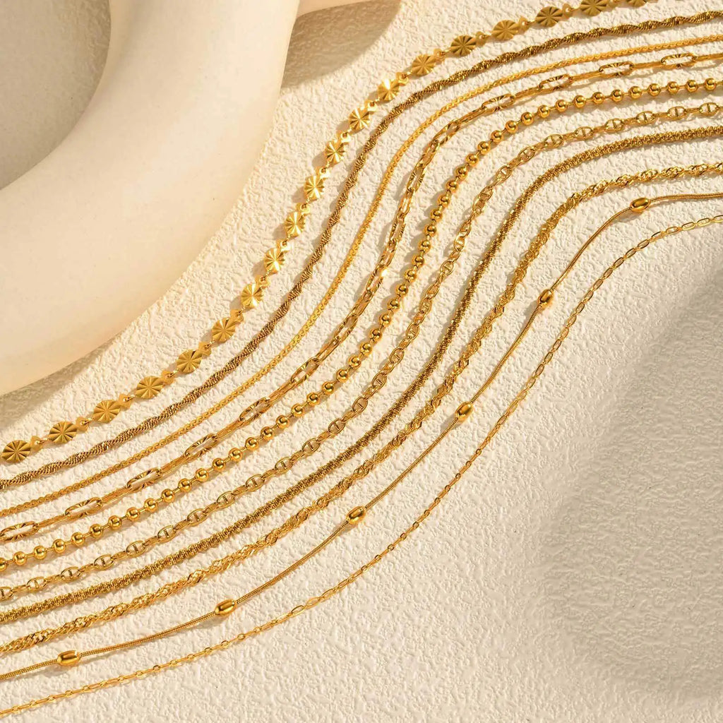 18K Gold Plated Stainless Steel Chain Necklace – Minimalist Women Chain Necklace SPOT