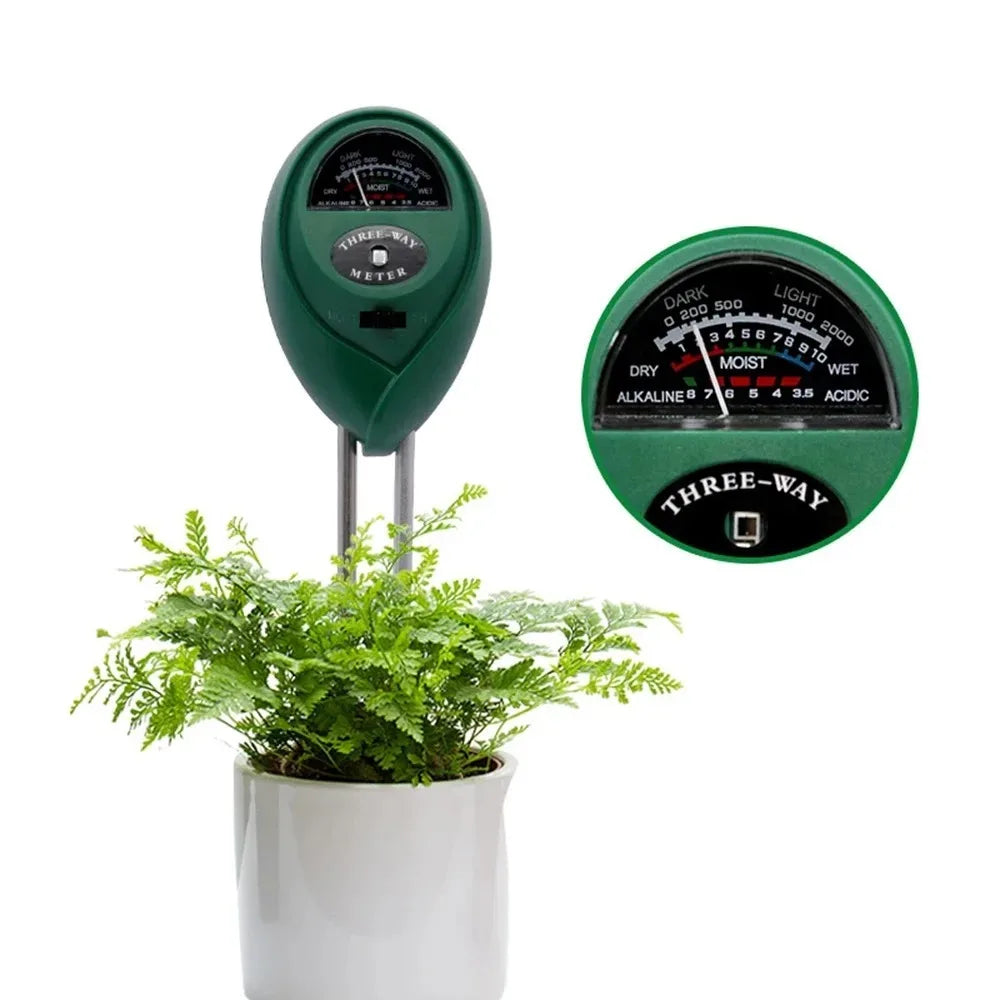3-in-1 Soil pH, Moisture & Sunlight Meter for Garden Plants Soil Testing Meter SPOT