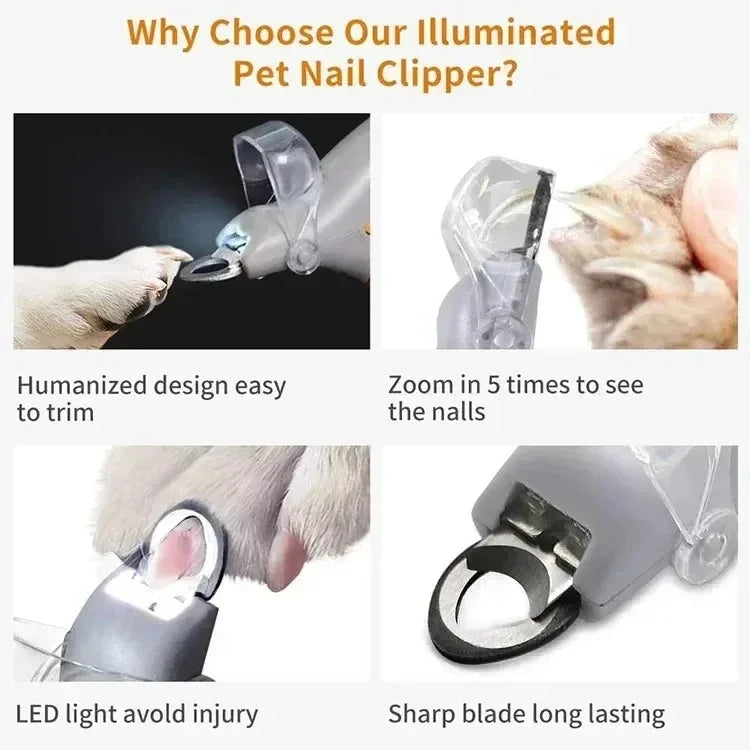 LED Light Pet Nail Clipper for Cats & Dogs | Safe Grooming Pet Nail Clipper SPOT