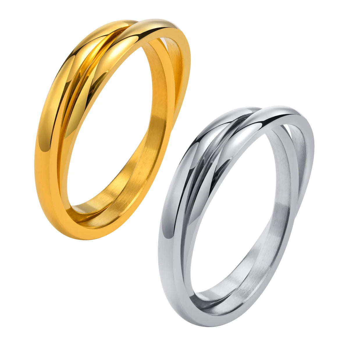 Meaeguet Interlocking Rolling Ring Set of 2 – Stainless Steel Stacking Ring Set SPOT