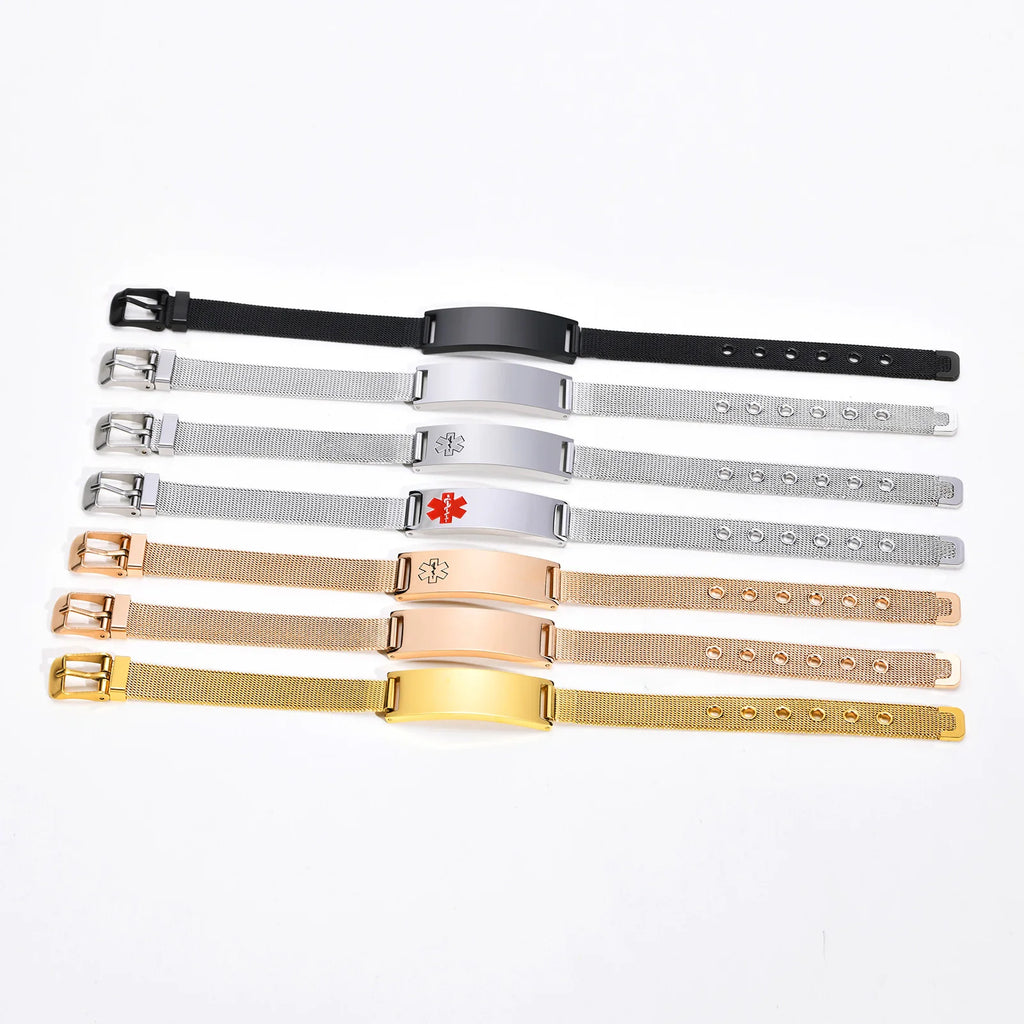 Personalized ID Bracelet Stainless Steel Gold | Unisex ID Bracelet SPOT