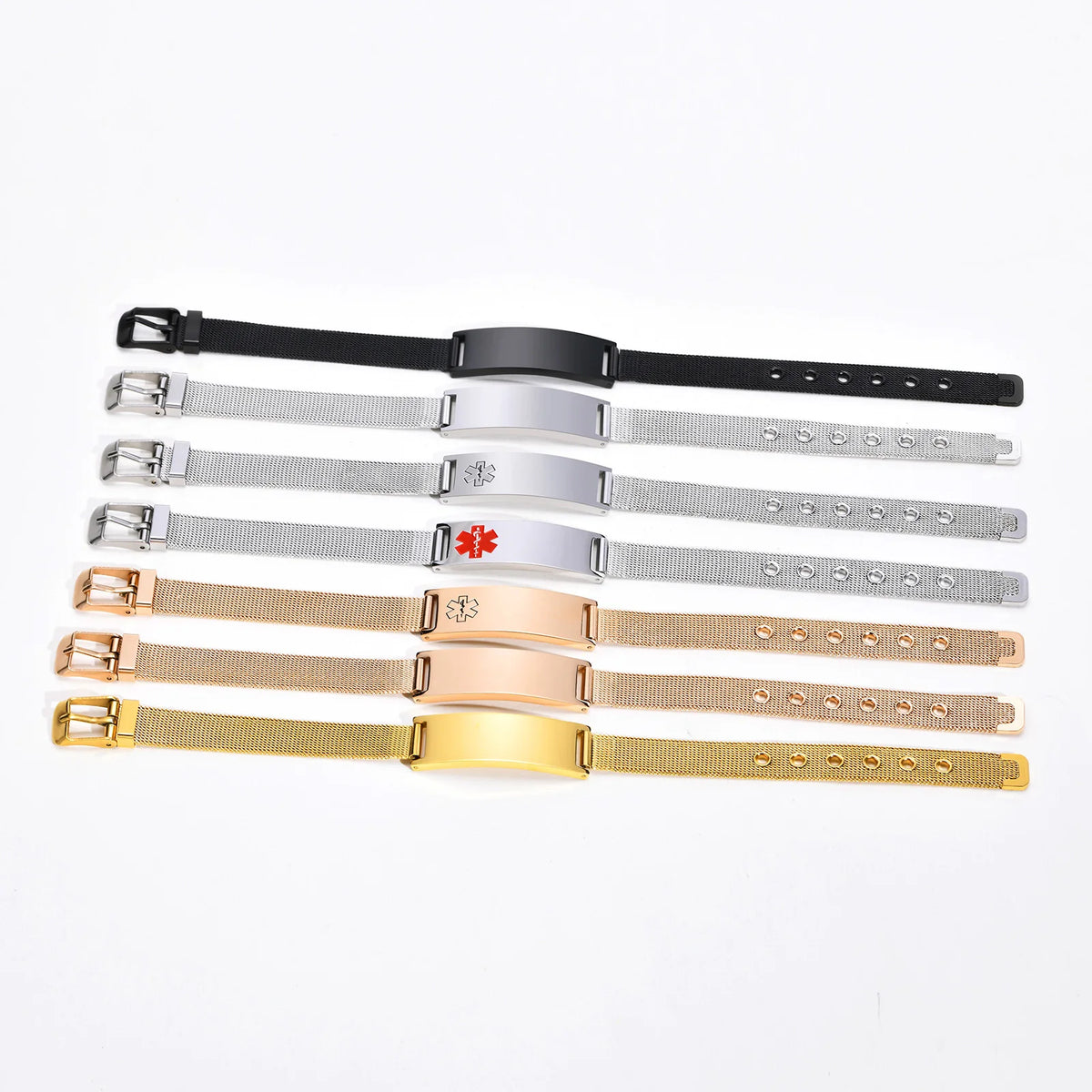 Personalized ID Bracelet Stainless Steel Gold | Unisex ID Bracelet SPOT