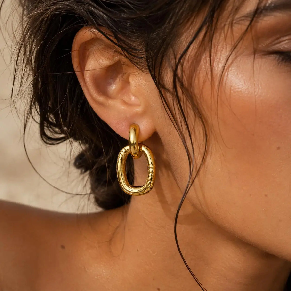 Geometric Dangle Earrings – 18K Gold Plated Statement Jewelry Dangle Earrings SPOT