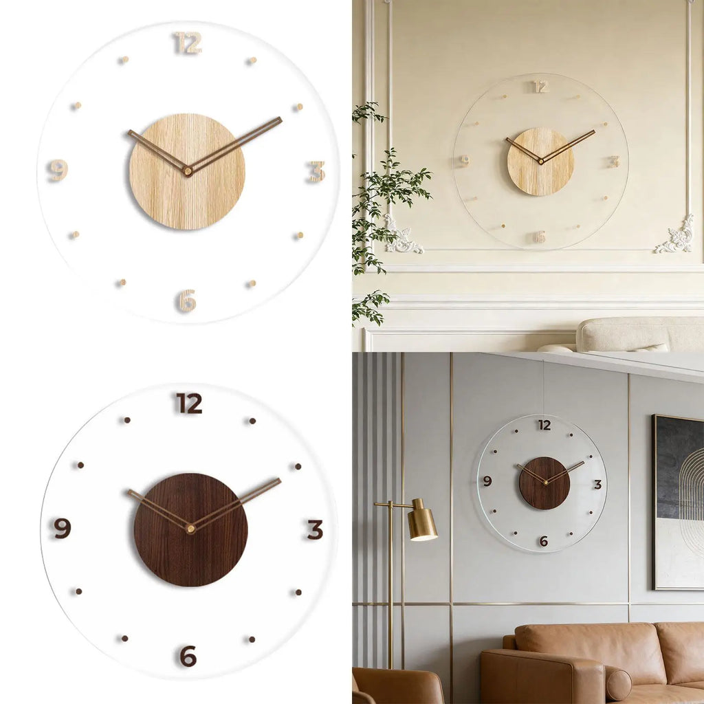 Transparent Acrylic Wall Clock – Silent & Nordic Round Design Decorative Wall Clock SPOT
