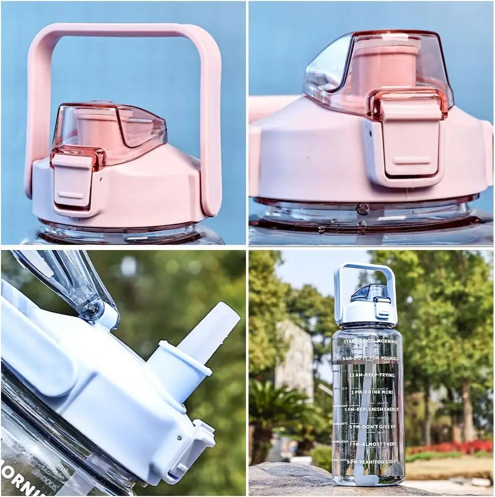 2L Water Bottle with Straw & Time Marker – BPA-Free Tritan Sports Water Bottle SPOT