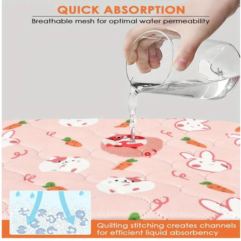 Washable Guinea Pig Absorbent Mat – Quick-Dry Small Pet Liner Small Pet Bedding Mat SPOT