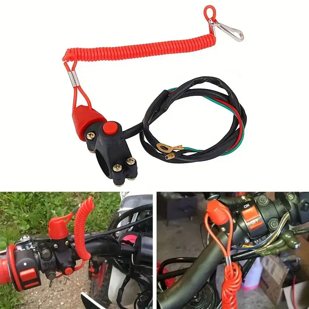 Engine Kill Stop Switch with Tether Lanyard – Motorcycle ATV Motorcycle Kill Switch SPOT