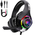 VIKEFON RGB Gaming Headset with Mic – Stereo Surround Sound Gaming Headset SPOT Black