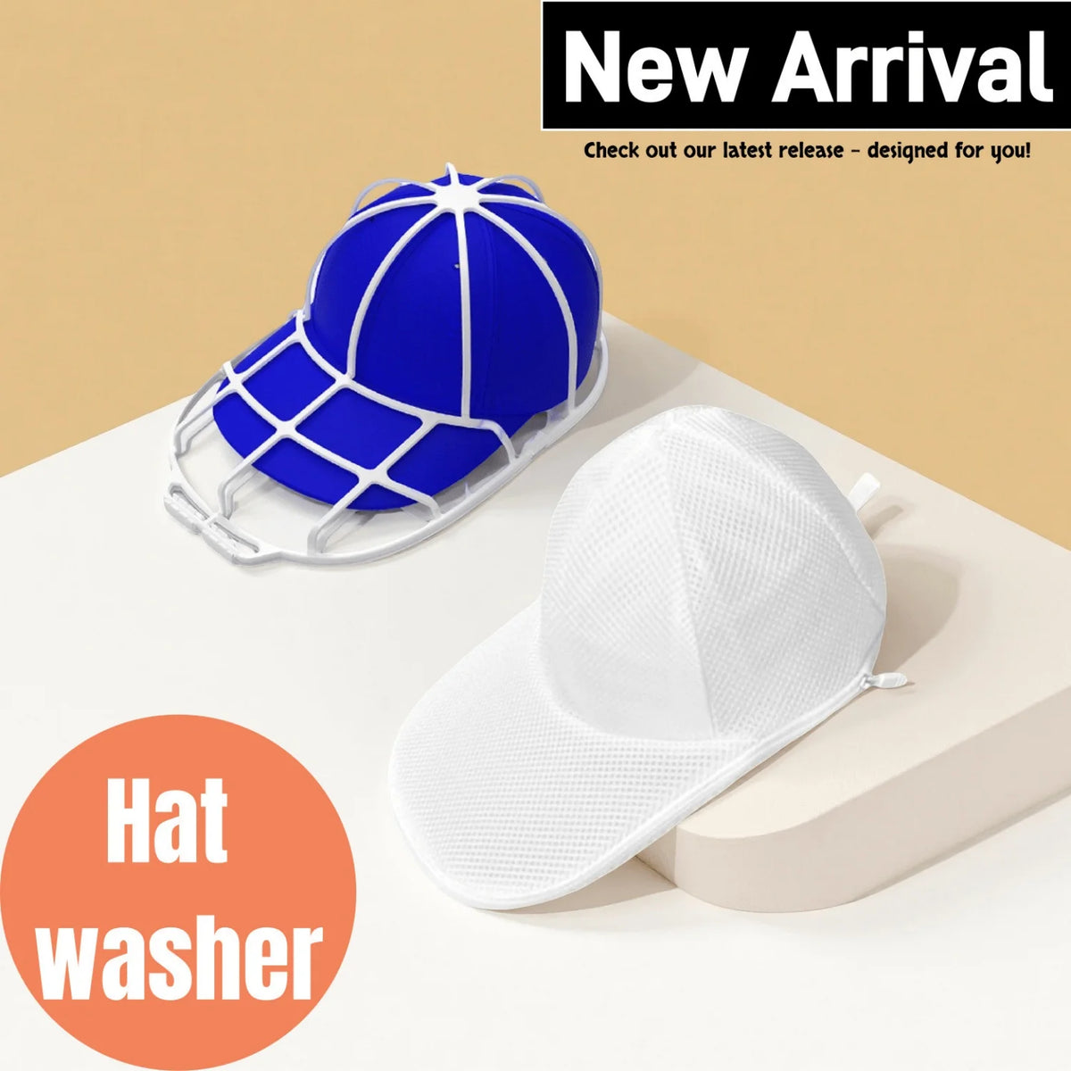 Hat Washer Cage with Mesh Bag – Baseball Cap Shape Protector Hat Washer Cage SPOT