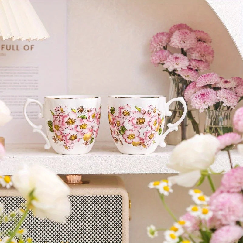Bone China Luxury Tea Cup – Flower Handle & Gold Gilding Luxury Teacup SPOT