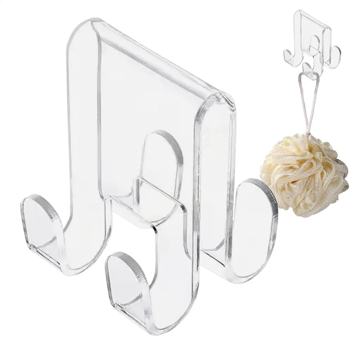 Acrylic Shower Door Hook – Tool-Free Over Glass Door Hanger Shower Door Hook SPOT