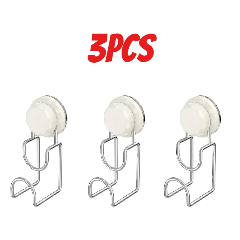 No-Drill Suction Cup Bathroom Shelf & Sink Hook Organizer Suction Cup Shelf SPOT White 3PCS