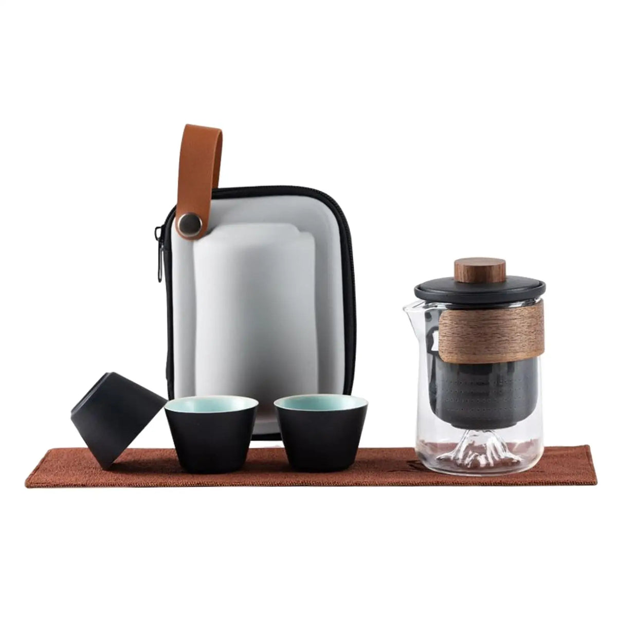 Kung Fu Travel Tea Set – Ceramic Teapot, Infuser & 3 Cups Ceramic Tea Set SPOT