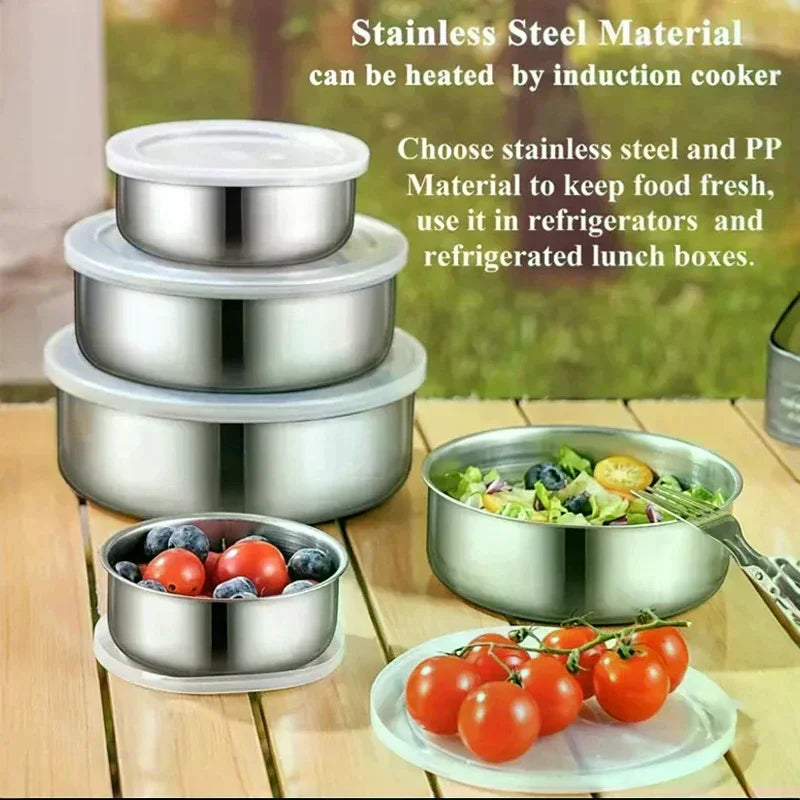 5-Piece Stainless Steel Mixing Bowls with Lids – Stackable Set Mixing Bowl Set SPOT