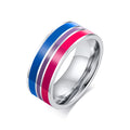 Pride Rainbow Flag Ring – Stainless Steel Band for Women Fashion Band Ring SPOT PR-033S US Ring Size 06