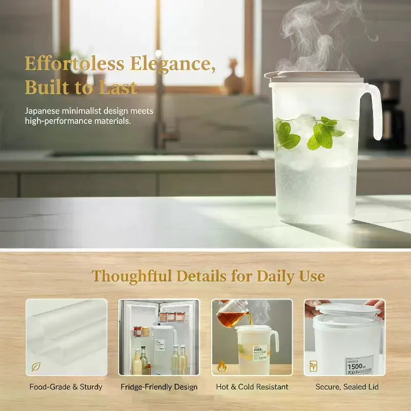 BPA-Free Water Pitcher with Leakproof Lid – 1.8L & 2.5L Beverage Pitcher SPOT