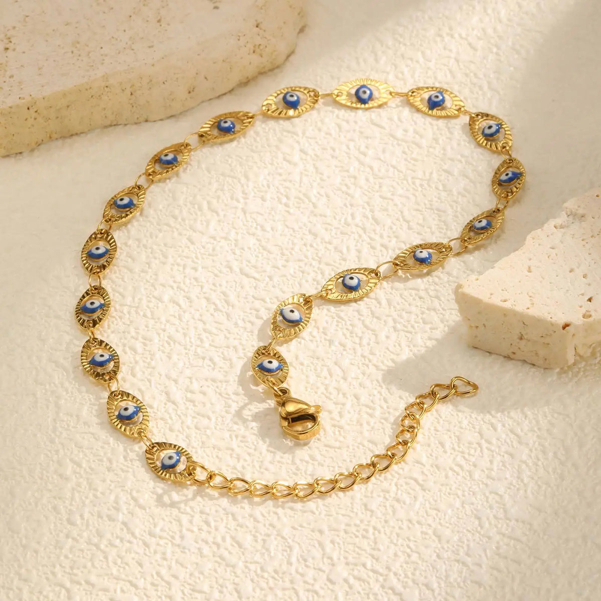 Evil Eye Anklet – Gold Plated Waterproof Stainless Steel Women Fashion Anklet SPOT