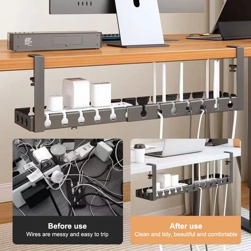 Under-Table Wire Cable Management Basket – No-Drill Rack Cable Management Rack SPOT