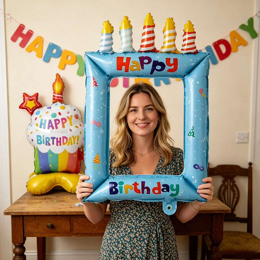 Happy Birthday Colorful Balloon Stand & Cake Balloon Set Party Balloon Set SPOT