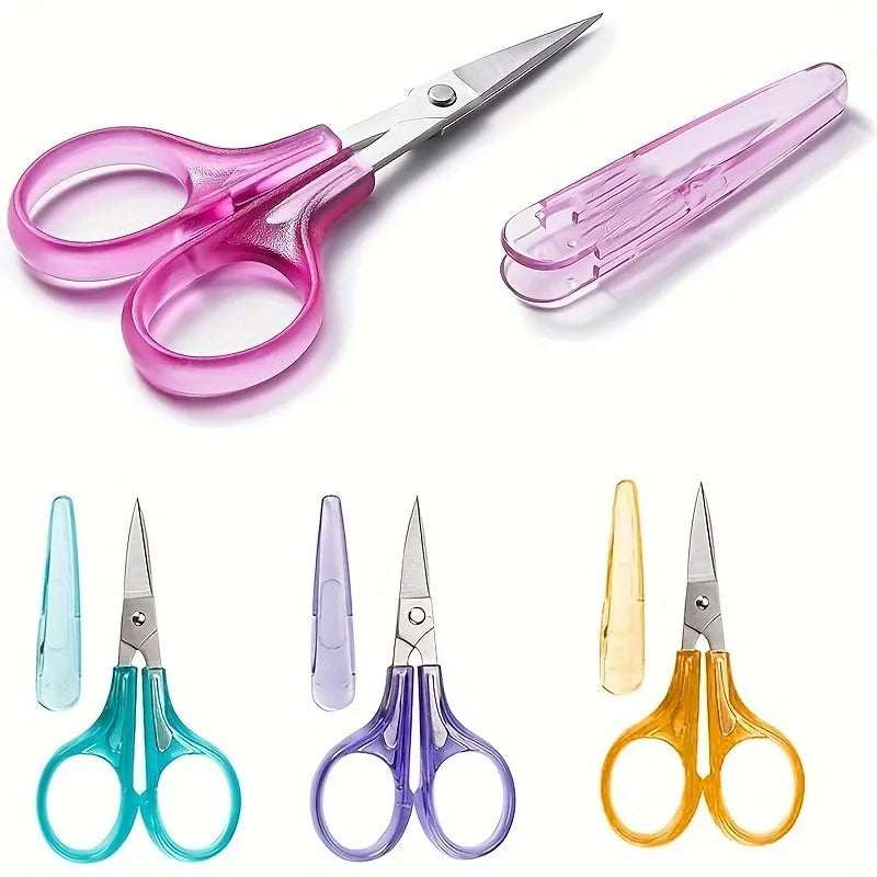 4-Pc Stainless Steel Craft Scissors Set with Protective Covers Craft Scissors Set SPOT 4pcs