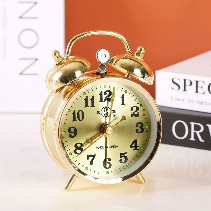 Vintage Gold Mechanical Wind-Up Alarm Clock – Metal Table Clock Mechanical Alarm Clock SPOT Default Title