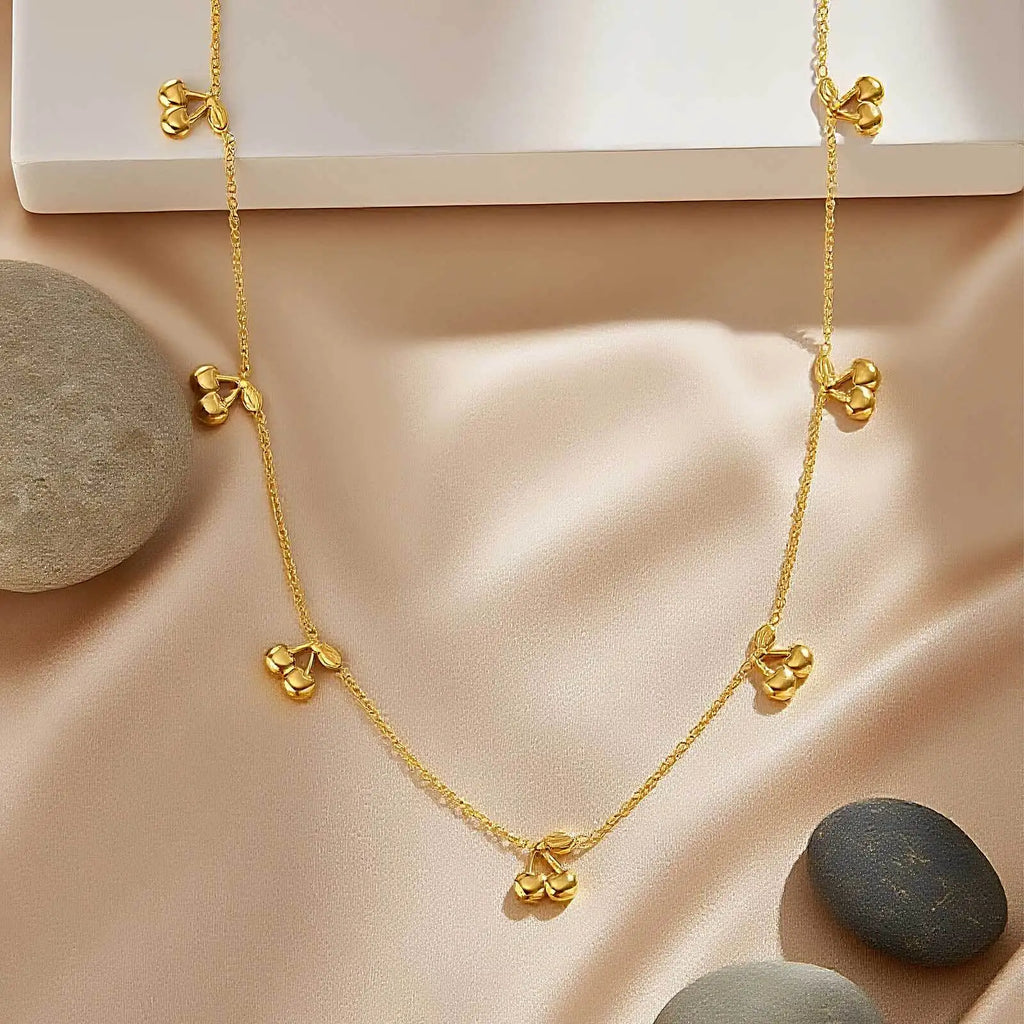 Cherry Pendant Necklace – 18K Gold Plated, Waterproof Gift Pendant Necklace SPOT