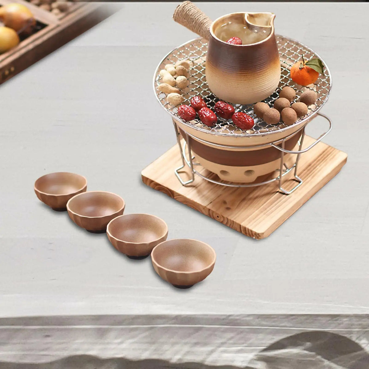 4-Piece Chinese Ceramic Kung Fu Tea Cup Set – 50ml Ceramic Tea Cup Set SPOT