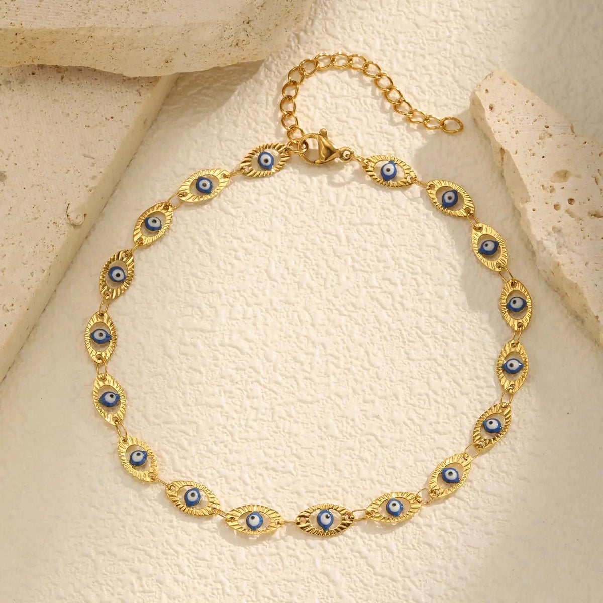 Evil Eye Anklet – Gold Plated Waterproof Stainless Steel Women Fashion Anklet SPOT