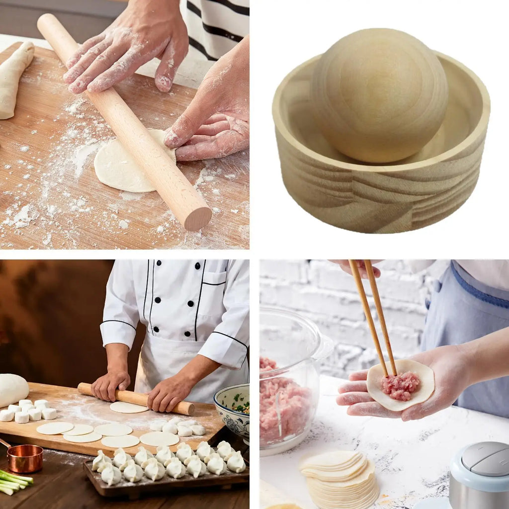 Wooden Dumpling Maker Press Tool – Dough Skin Presser Dumpling Press Tool SPOT