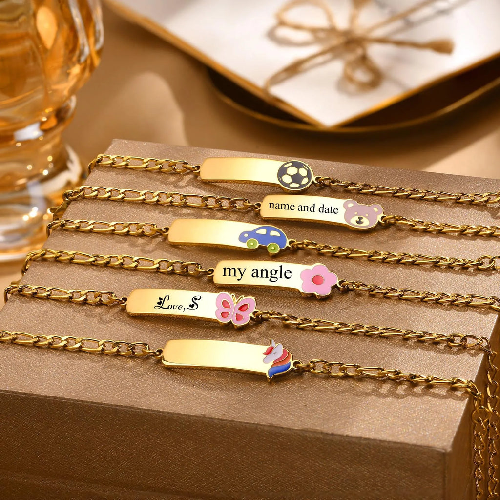Personalized Engraved Name Bracelet – Stainless Steel, Gold Personalized Bracelet SPOT