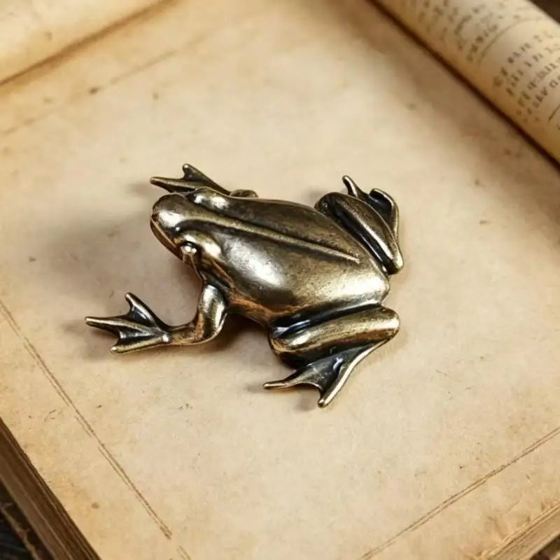 Zen Meditation Frog Statue – Antique Alloy Tea Table Decor Decorative Figurine SPOT A7